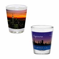 Shot Glass Clear Frosted Full Colour 50ml Printed Glass